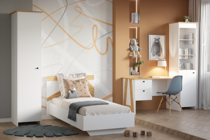 Шкаф с витриной Теодора, Белый