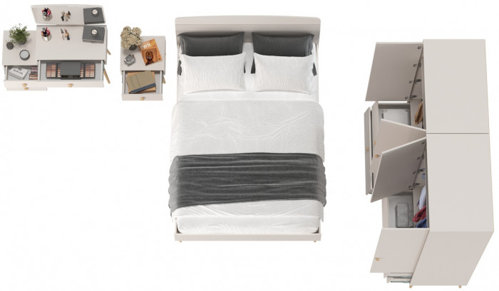 Афина Спальня 36-1400, кашемир серый