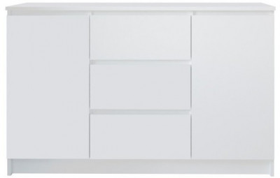 Челси Комод 1200 (2 двери 3 ящика) (Белый глянец, Белый)
