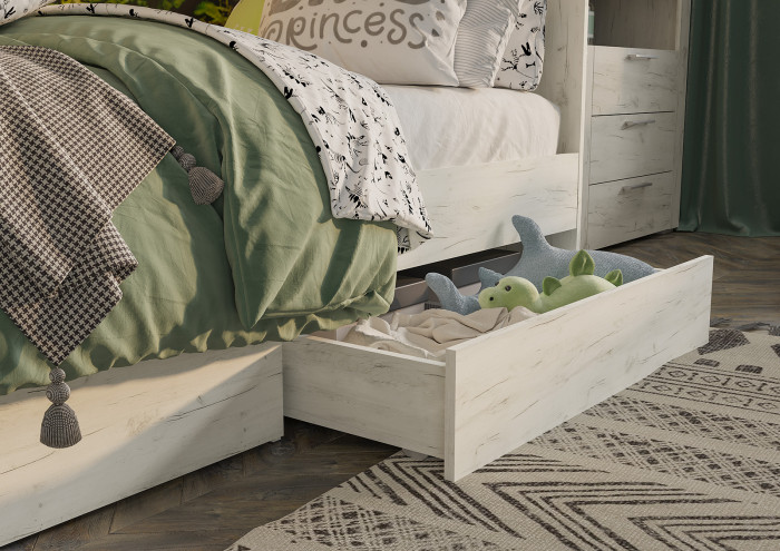 Гранд кровать двухъярусная (2260х1610х844) (Спальное место 80*180) дуб крафт белый/дуб крафт белый