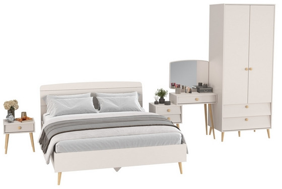 Афина Спальня 22-1600, цвет кашемир серый, сп.м. 1600х2000 мм., б/м, основание есть - фанера