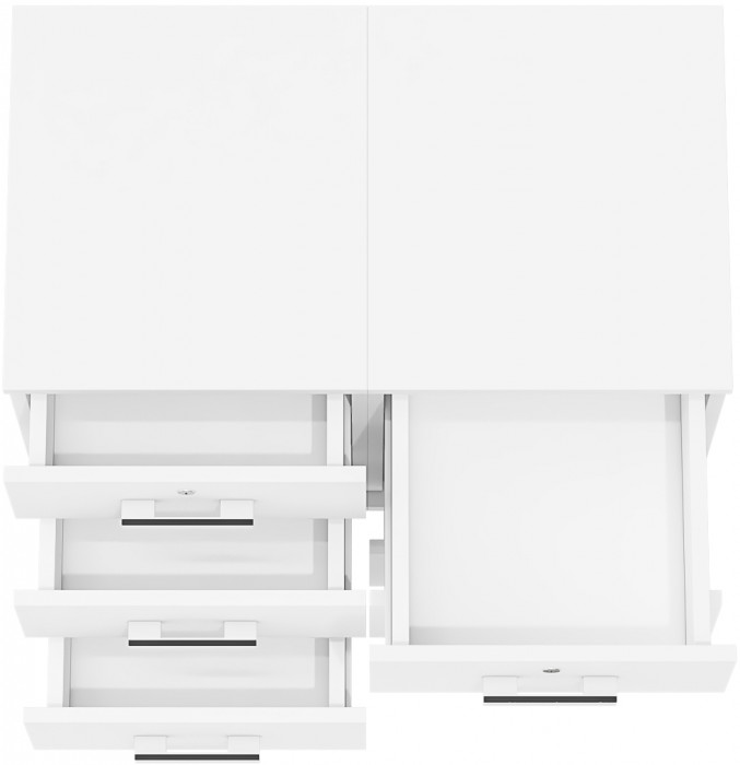 Две тумбы выкатных С-МД-3-02, цвет белый шагрень, ШхГхВ 80х45х59 см.