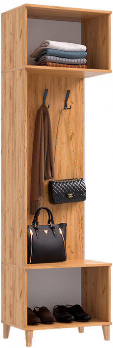 Шкаф с вешалками Ирис, Крафт золотой/Браш мени грин