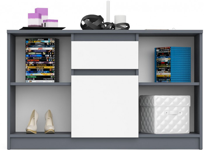 Мори Тумба ТВ МТВ1204.1, цвет графит/белый, ШхГхВ 120,4х41х73 см.