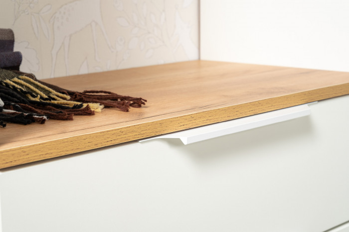 Октава Прихожая 29, цвет белый шагрень/дуб крафт золотой/фасады МДФ белый шагрень, ШхГхВ 193,7х35,4х197,6 см., универсальная сборка