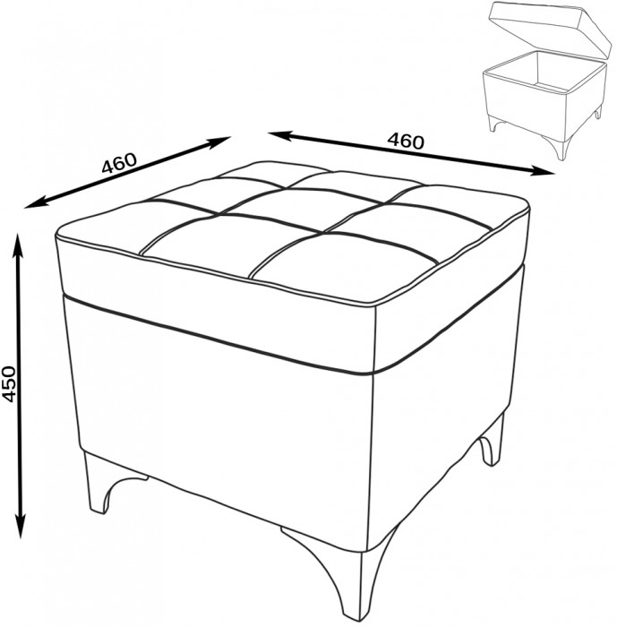 Банкетка 6-5113ТКсерая Жозефина-2