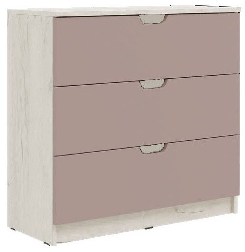 Юниор-4 Комод 3 ящика (800) (Шарли бриз, Крафт белый)