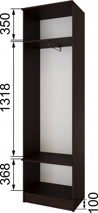 Кано Шкаф 0,6 КПШ-1 венге/дуб крафт золотой