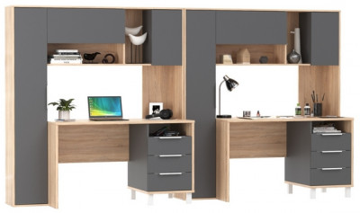 компьютерный стол Комфорт 12.95N + компьютерный стол Комфорт 12.95N, дуб сонома/тёмно-серый