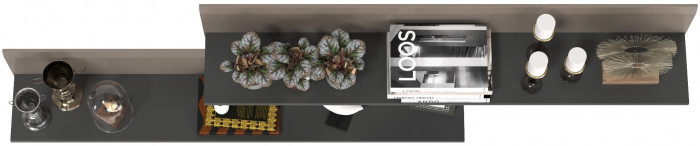 Сидней 16.486 Полка 2 штуки, цвет антрацит/МДФ веллюто капучино, ШхГхВ размер каждой полки в отдельности: 129,9х21,6х24 см.