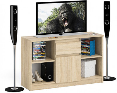 Мори Тумба ТВ МТВ1204.1, цвет дуб сонома, ШхГхВ 120,4х41х73 см.