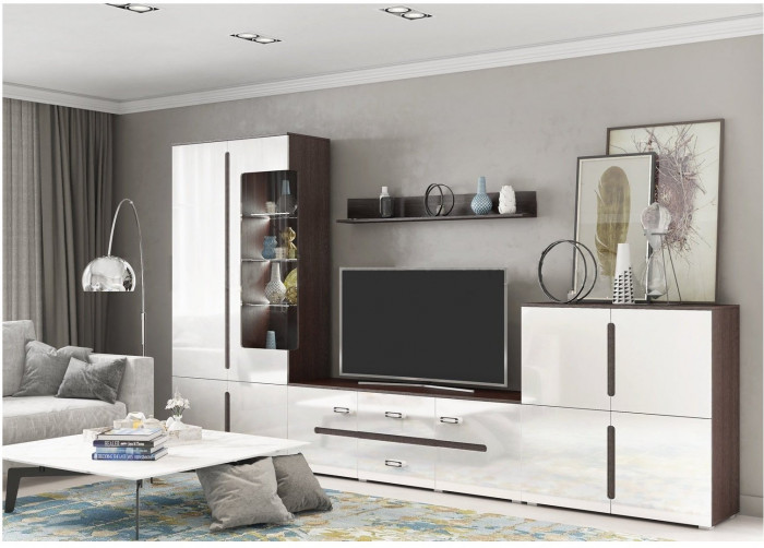 Гостиная Ким, вариант №1 (Дуб Сонома / Бетон графит)