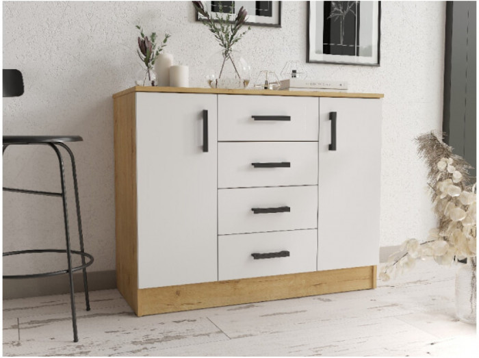 Модульная спальня Эко, композиция 3, вотан/белый гладкий