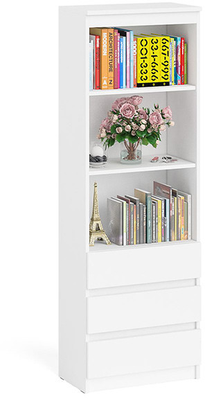 Мори Стеллаж МСТ600.3, цвет белый, ШхГхВ 60,4х35,4х179,6 см.