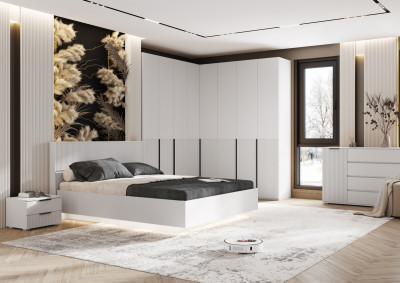 Модульная спальня Марвэл, Белый/Браш вайт