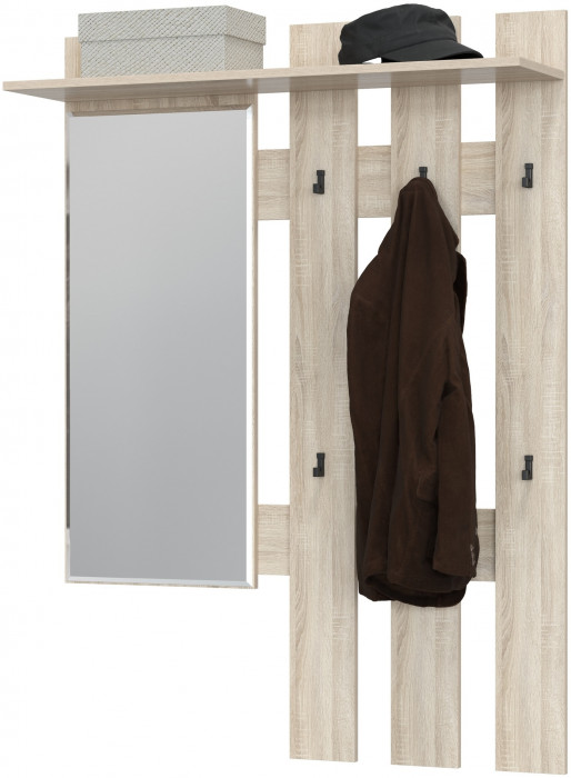 Лира ГК 2-3814дубсон Вешалка с зеркалом, дуб сонома