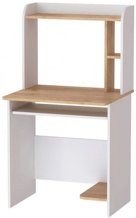 Компьютерный стол Грета-1 белый/дуб крафт золотой