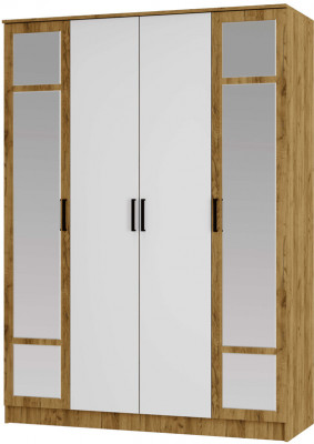 Шкаф 4-х створчатый "Евро" ШК-11 крафт/белый