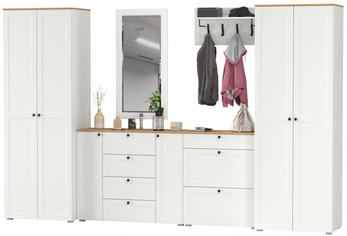 Остин Прихожая 60, белый шагрень/дуб крафт золотой