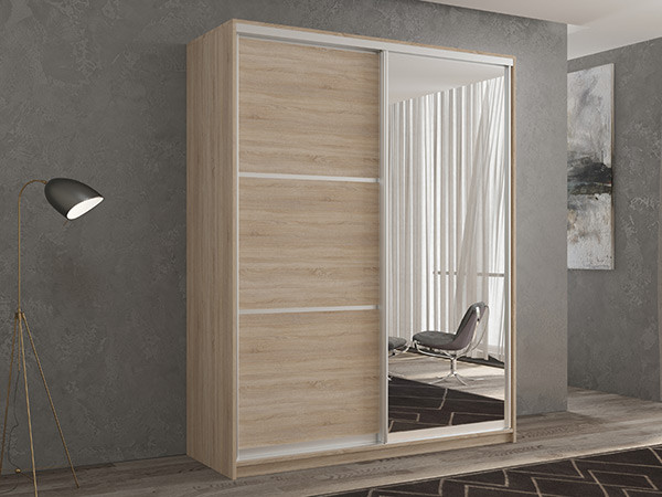 Шкаф-купе Кааппи 2 Сонома Светлый 120х60х230 см