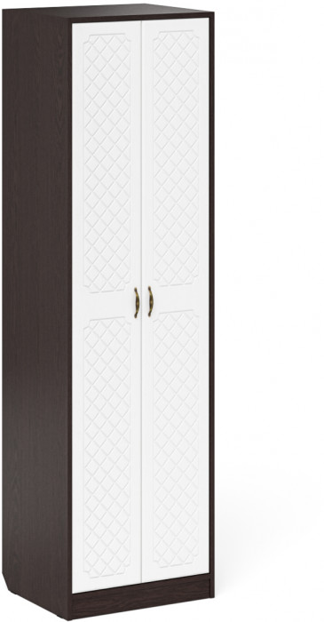 Прихожая П-6 Компоновка № 16, цвет венге/фасады МДФ белое дерево фрезеровка ромб, ШхГхВ 110х50х210 см., универсальная сборка