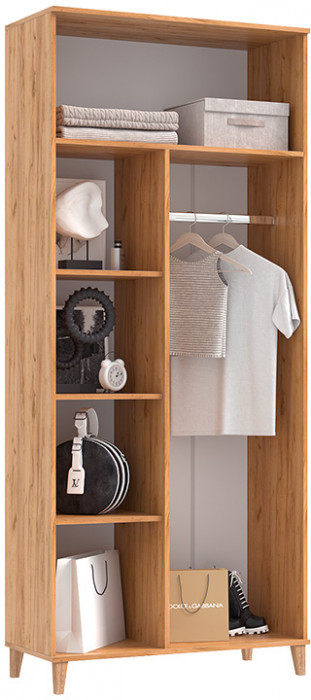 Шкаф 2-х дверный Ирис, Крафт золотой/Браш мени грин