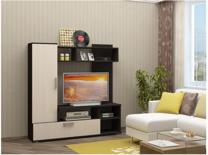 Гостиная Мини ЛДСП (Венге / дуб беленый)