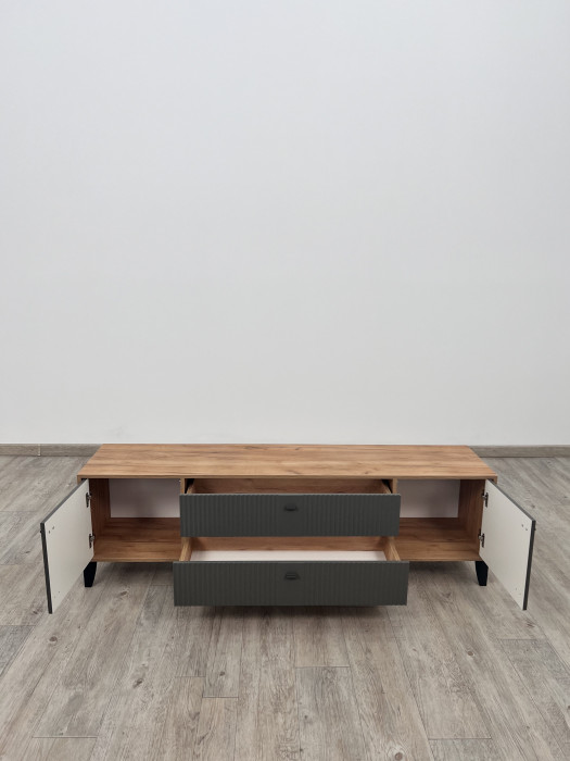 Тумба ТВ Парус-10 дуб крафт золотой/карбон вулкан