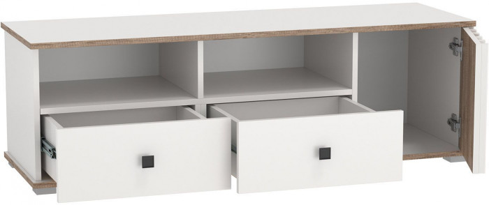 Тумба под ТВ 51.06 Либерти опора h=20мм Белый / Дуб Каньон