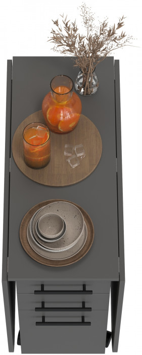 Стол-книжка с ящиками 1-6702граф, цвет графит, ШхГхВ 38х80х74 см. сложенный, разложенный два размера: 103/167х80х74 см.