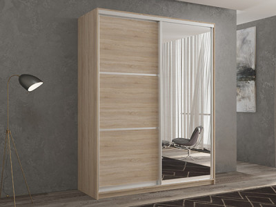 Шкаф-купе Кааппи 2 Сонома Светлый 160х60х230 см