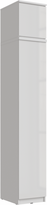 Челси Пенал 1 створка + антресоль 400 (Белый, Белый глянец)