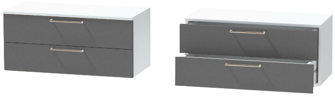 Тумба-5 прикроватная подвесная "Иннэс-7", Белый/Графит