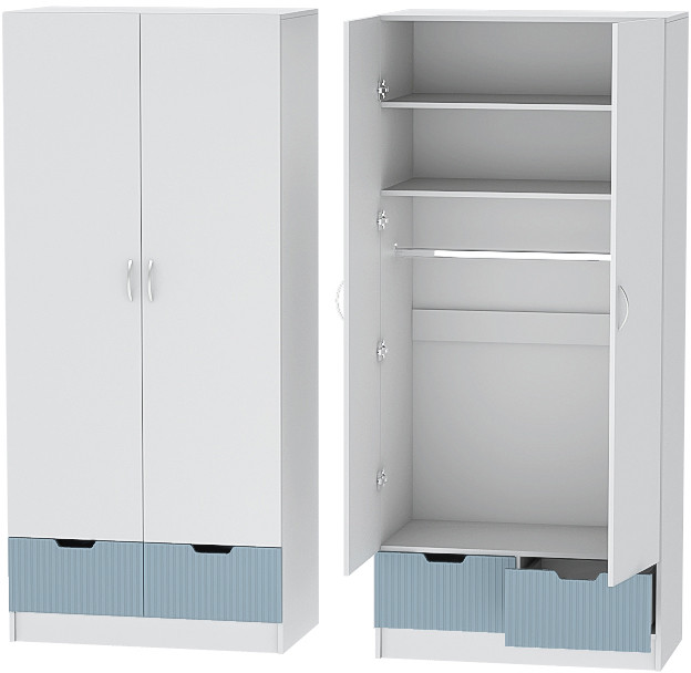 Детская комната Бриз МДФ, набор 10, Белый/Антарктида (Полосы)