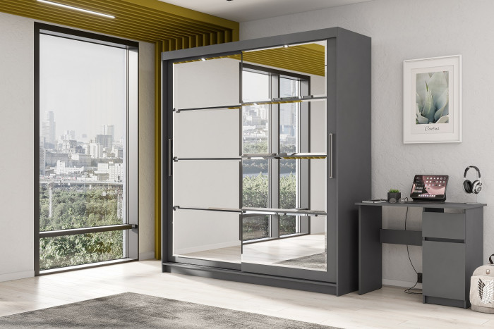 Шкаф-купе №3 2,0м Графит серый