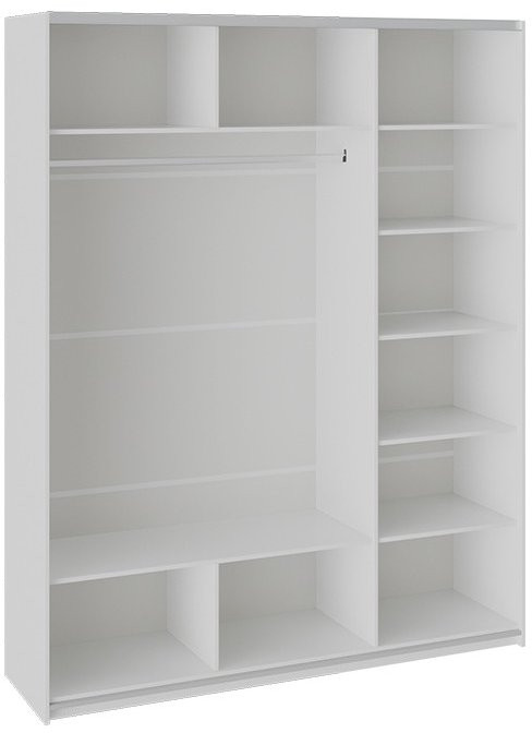 Траст СШК 2.180.60-11.13.11 Шкаф-купе 3-х дверный (1800x580x2300) (Белый снег,Белый снег/Зеркало/Белый снег)