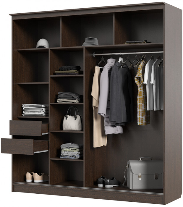 Шкаф-купе Олимп 2 (2000*2200*650) венге/венге