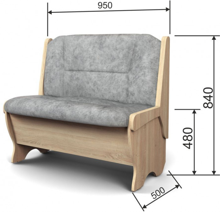 Скамья Лотос 950 дуб сонома/графит