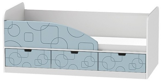 Кровать Бриз-4 80х160 Квадрат (Ясень шимо светлый/Шоколад/Квадрат)