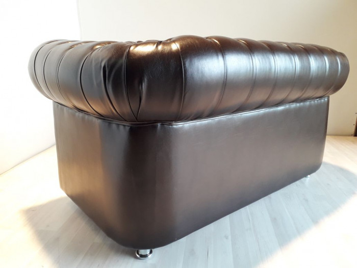 Диван Честер 2- х местный, коричневый сиденье каретка