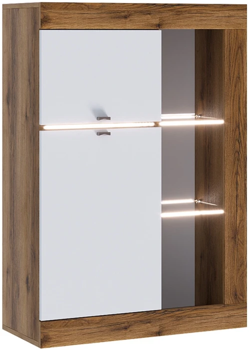 Прага Модульная Гостиная, вариант №4, Дуб Делано/Белый глянец