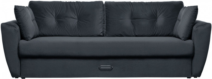 Диван-кровать Амстердам Люкс, 150х195, еврокнижка, независимый пружинный блок, велюр, черный