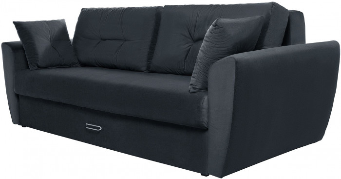 Диван-кровать Амстердам Люкс, 150х195, еврокнижка, независимый пружинный блок, велюр, черный