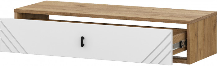 Стол туалетный навесной Байкал, Дуб Золотой, Белый матовый