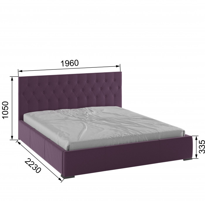 Октавия Кровать интерьерная 180 винный ромб, ортопед