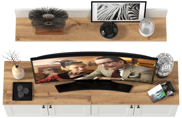 Остин Прихожая 64, белый шагрень/дуб крафт золотой