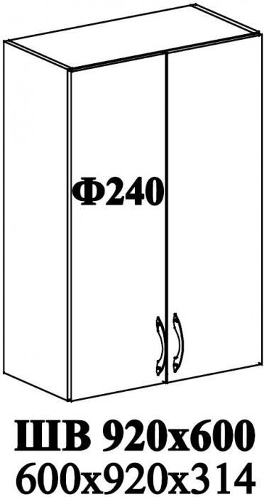 Ф-240 Катрин (ШВ 920х600) МДФ софт графит