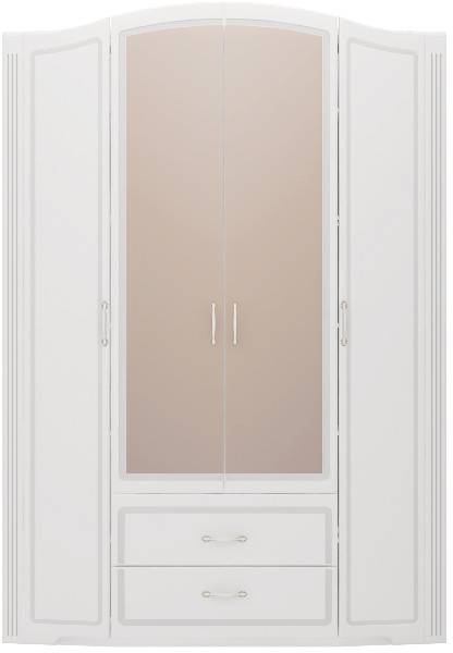 Шкаф для одежды 4-х дверный с зеркалами Виктория 02