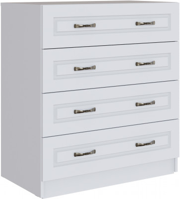 Комод с 4-мя ящиками Апполия, Белый/Белый дуб