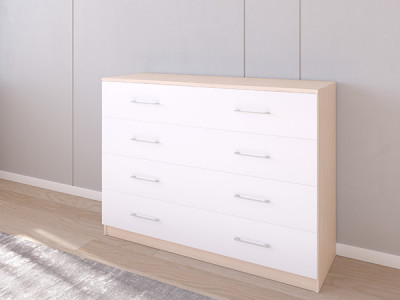 Комод 05/23 120х40х90 Дуб молочный/Белый